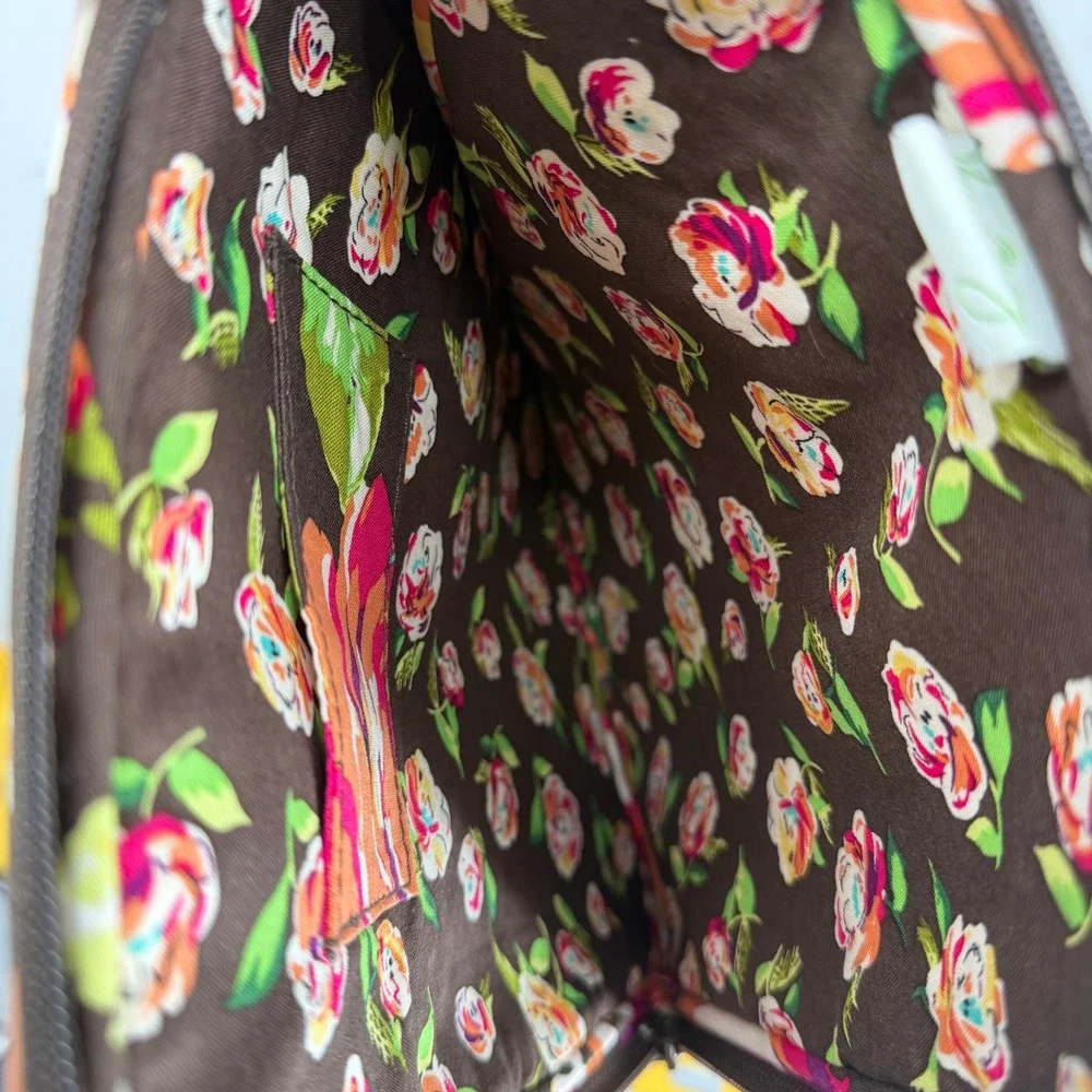 Vera‎ Bradley Mocha Rouge Quilted Floral Tablet Laptop Tech Sleeve Case Brown